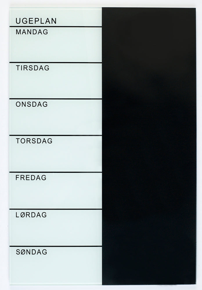 Magnetisk ugeplan i glas