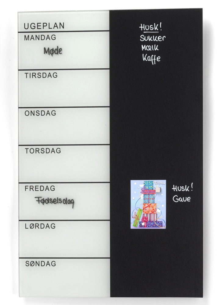 Magnetisk ugeplan i glas
