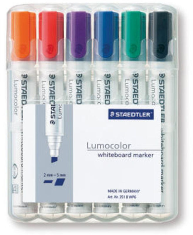 Wb marker Staedtler flad /6 stk