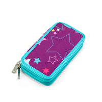 Penalhus Jeva twozip purple stars