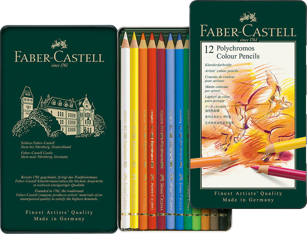 Farveblyant polychromos Faber-Castell 12 farver