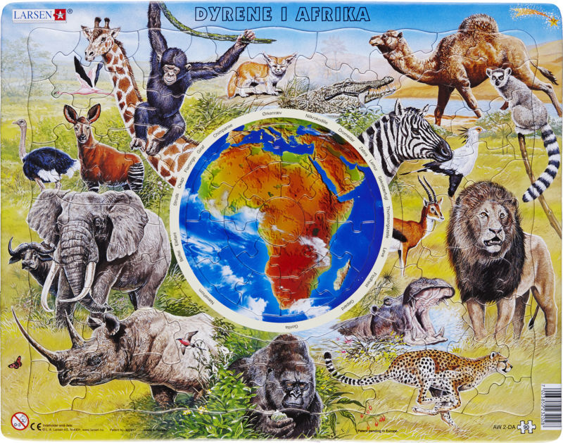 Dyrene i Afrika - Puslespil