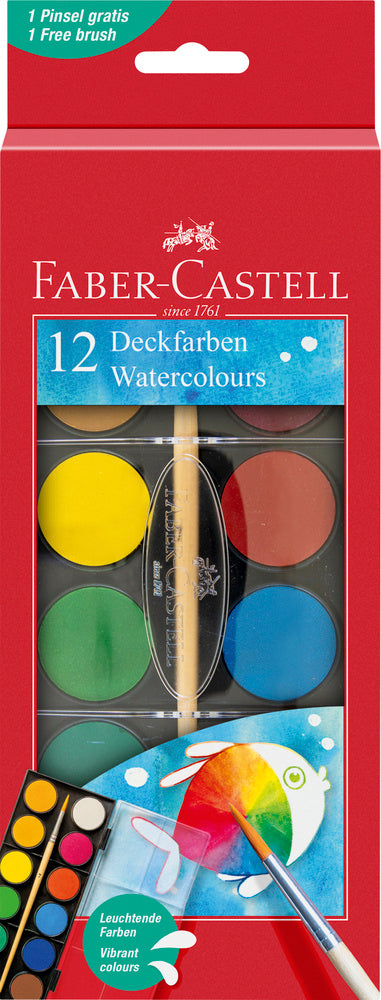 Farvelade Faber-Castell akvarel 12 stk.