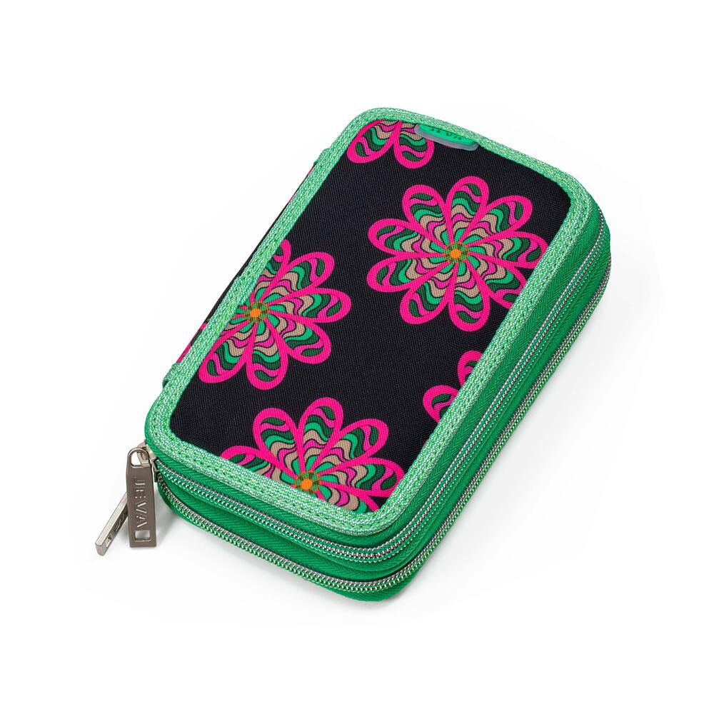 Penalhus Jeva twozip glow m/indhold