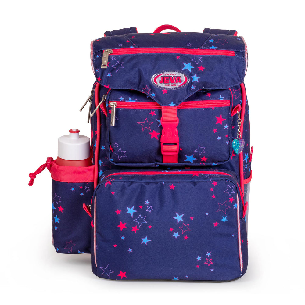 Skoletaske Jeva beginners pink starry