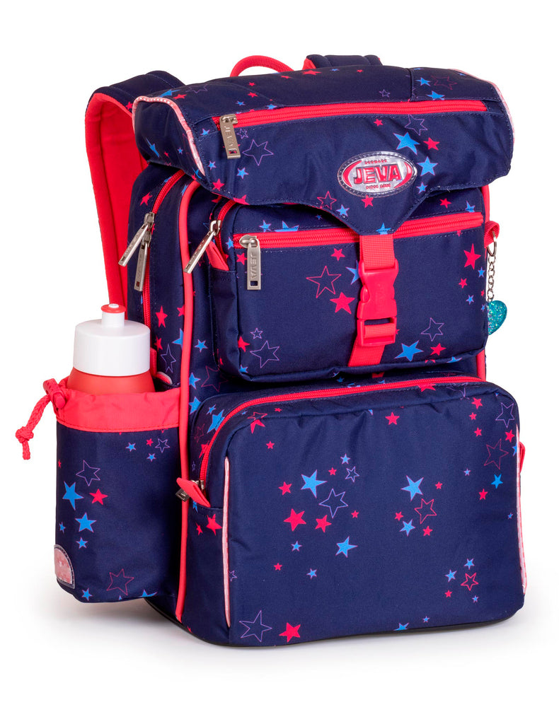 Skoletaske Jeva beginners pink starry