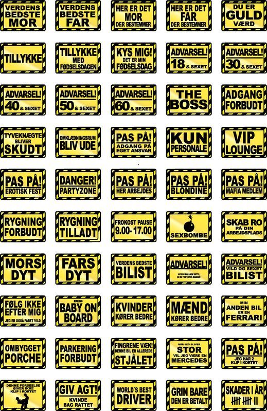Advarselsskilt i metal