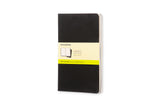 Notesbog Moleskine l cahiers sort 3 stk m/80 blanke ark
