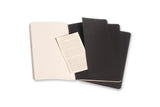 Notesbog Moleskine l cahiers sort 3 stk m/80 blanke ark