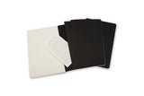 Notesbog Moleskine l cahiers sort 3 stk m/80 blanke ark