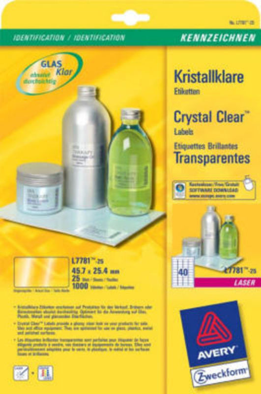 Crystal clear labels 45,7x25,4mm