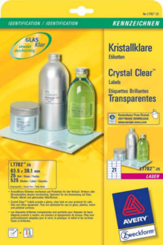 Crystal clear labels 63,5x38,1mm