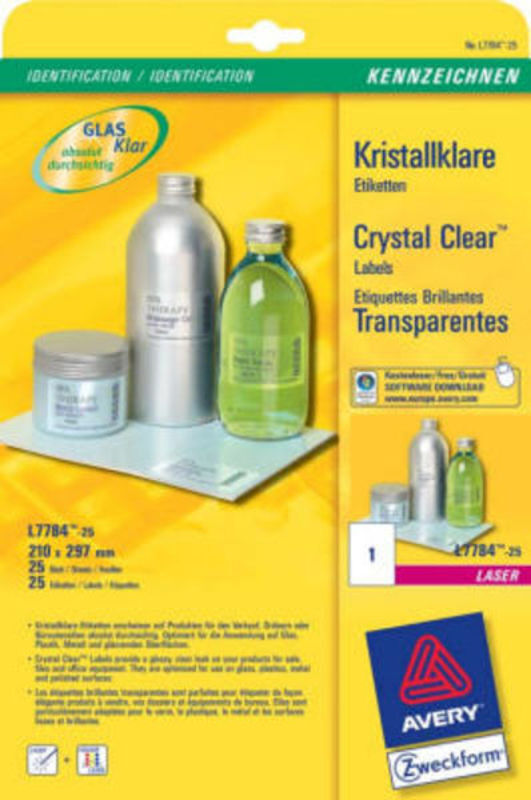 Crystal clear labels 210x297mm