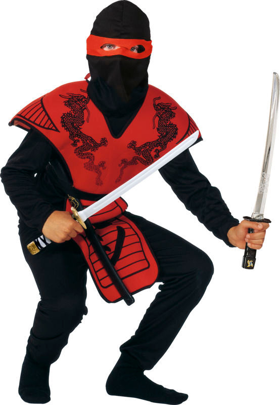 Rød ninja fighter str. 120 cm