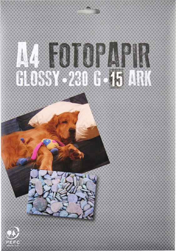 Fotopapir A4 230g glossy 15 ark