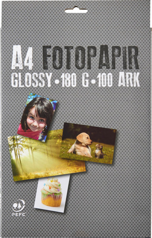 Fotopapir A4 180g glossy 100ark