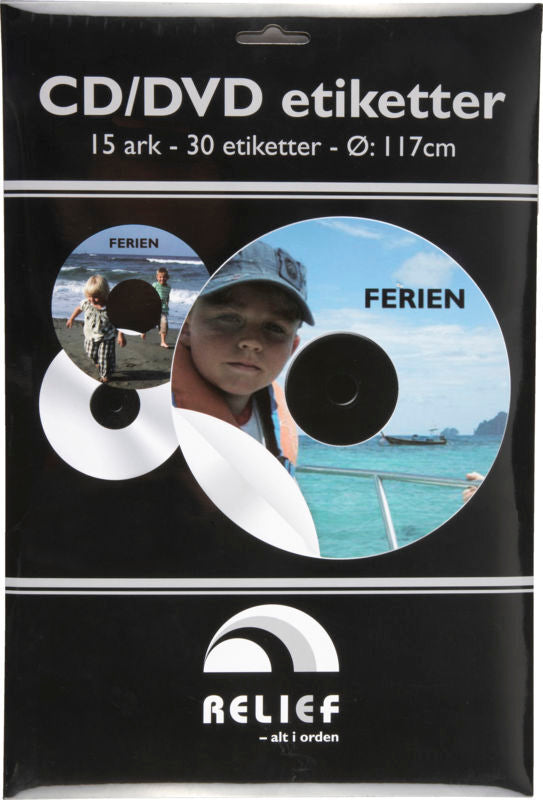 CD/DVD ETIKETTER RELIEF 135G 15ARK/PK.