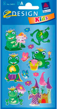 3D STICKERS GRØN FRØ KONGEKRONE 1 ARK