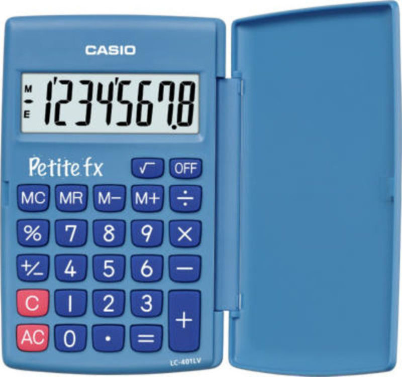 Lommeregner casio petite lc-401lv blå