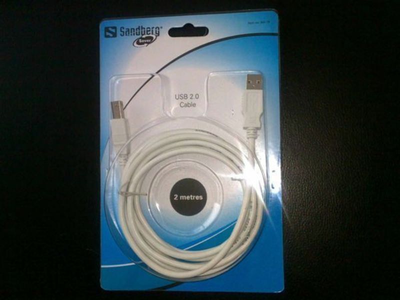 PRINTERKABEL A-B 1,8M HVID USB SANDBERG