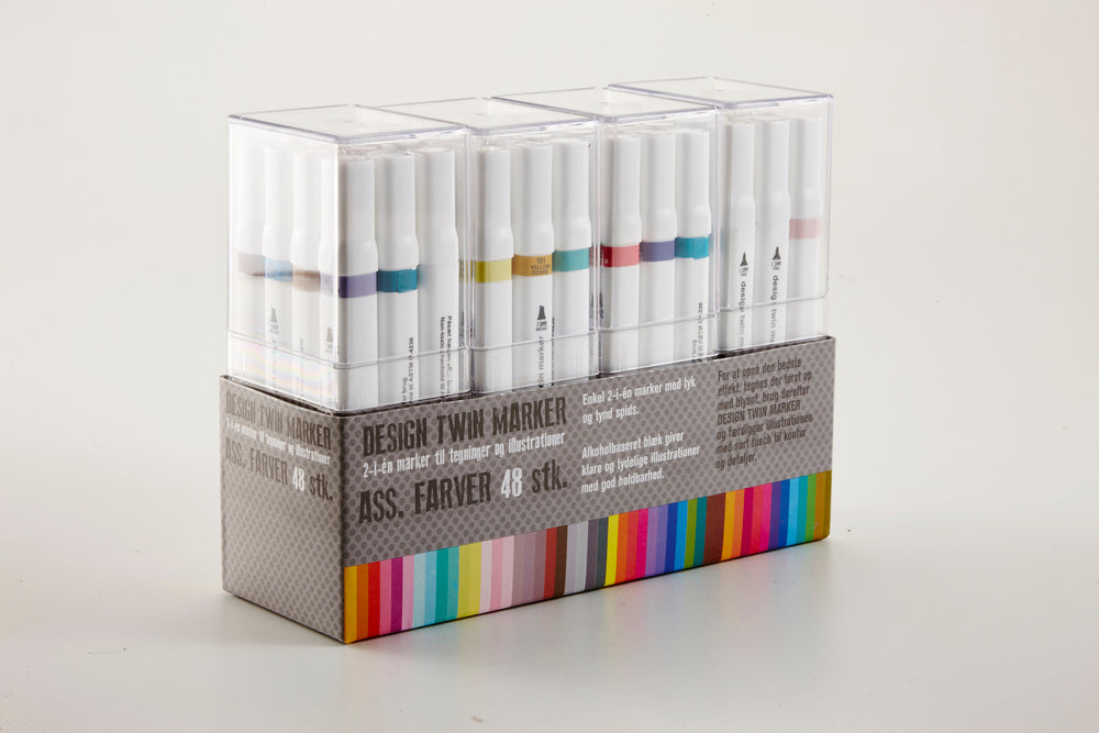 Design twin marker ass. farver 48 stk