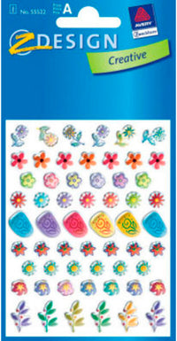 STICKERS 3D KRYSTAL BLOMSTER 1 ARK