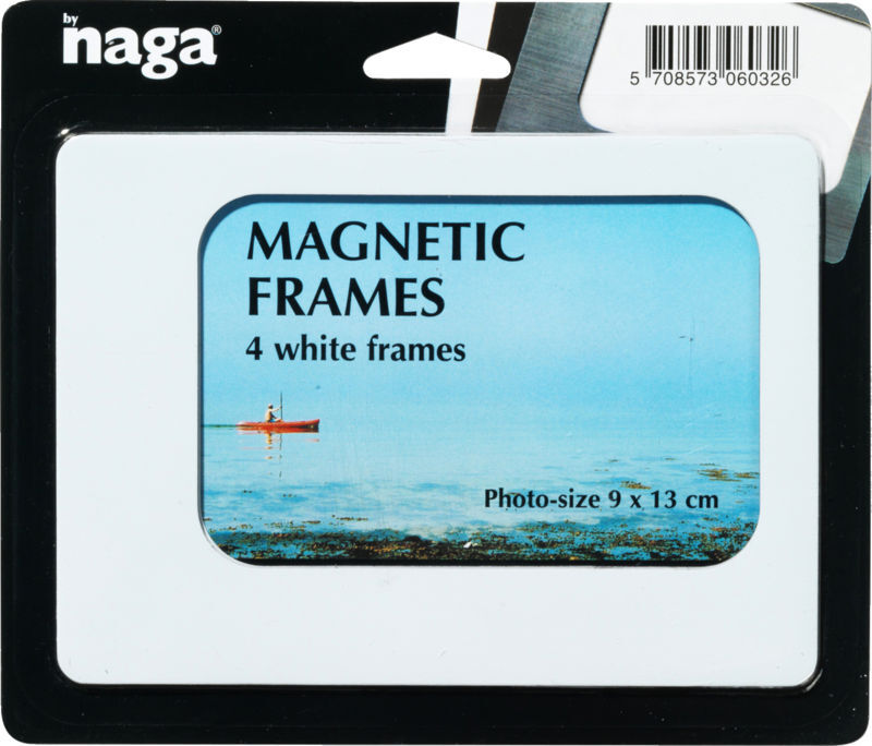 FOTORAMME MAGNETISK 4 STK HVID