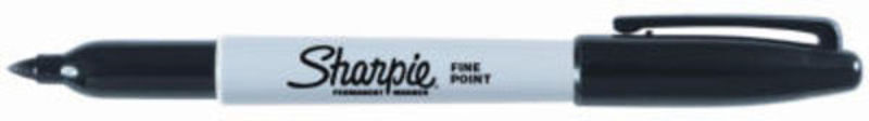 Tusser sharpie fine sort 1 stk.