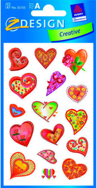 STICKERS CRE PAPIR HJERTEMOTIVER 2ARK