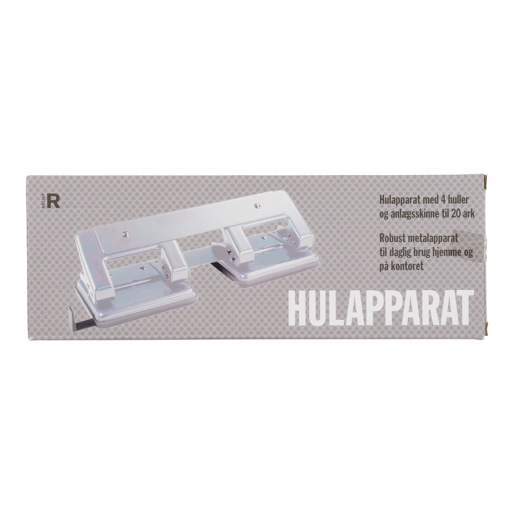 Hulapparat 4 huls Relief sølv