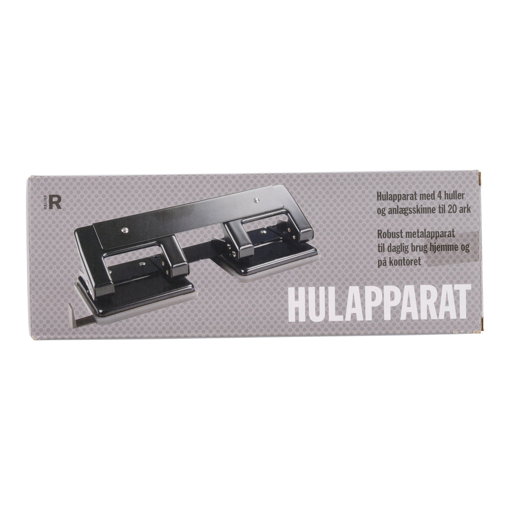 Hulapparat 4 huls Relief sort