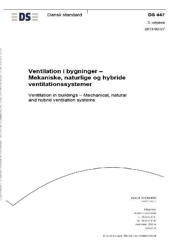 DS447. Ventilation i bygninger