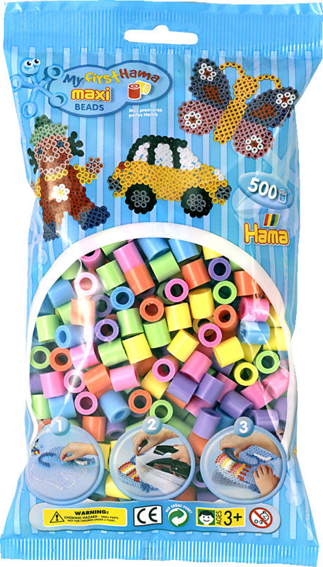 Hama maxi perler 500 stk pastel mix 50