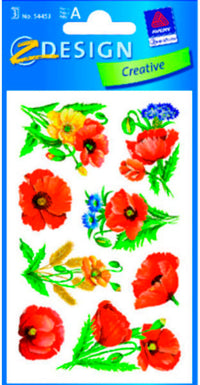 STICKERS CRE PAPIR VALMUEBLOMST 3 ARK