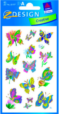 STICKERS CRE PAPIR SOMMERFUGLE 2 ARK