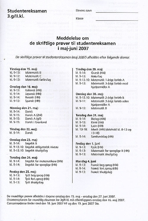 Meddelelser for 3.G