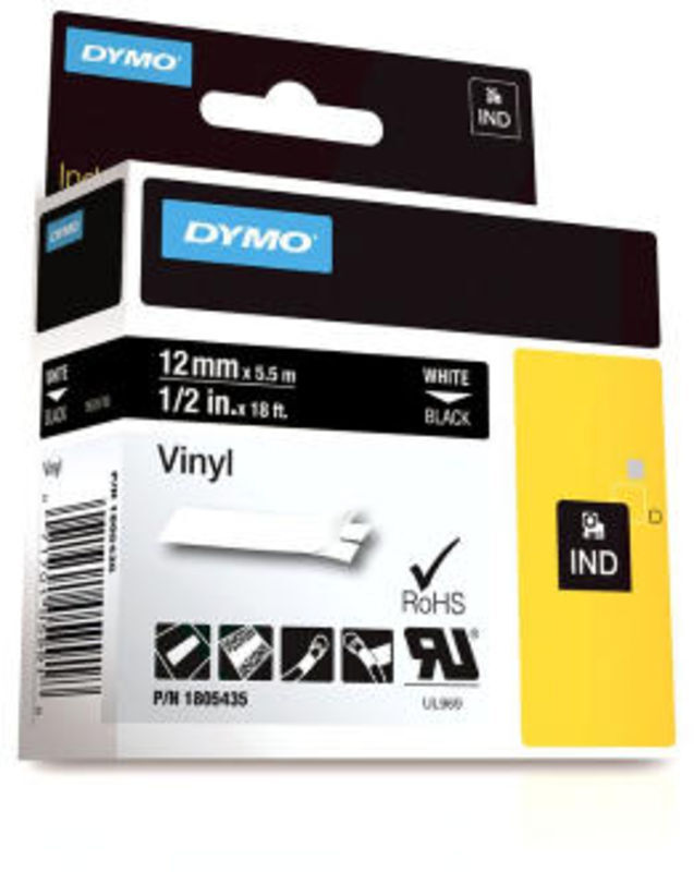 Dymo tape rhino 1/2 sort vinyl 12mm