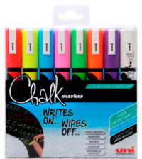 Marker chalk uni pwe 5m 8 stk etui