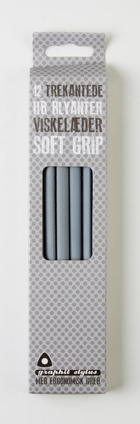 Blyant Graphit Stylus soft grip grå 12 stk