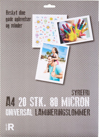 Lamineringslomme Relief A4 80mic 20stk