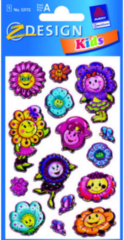 STICKERS BLOMST MED GLITTER EFFEKT