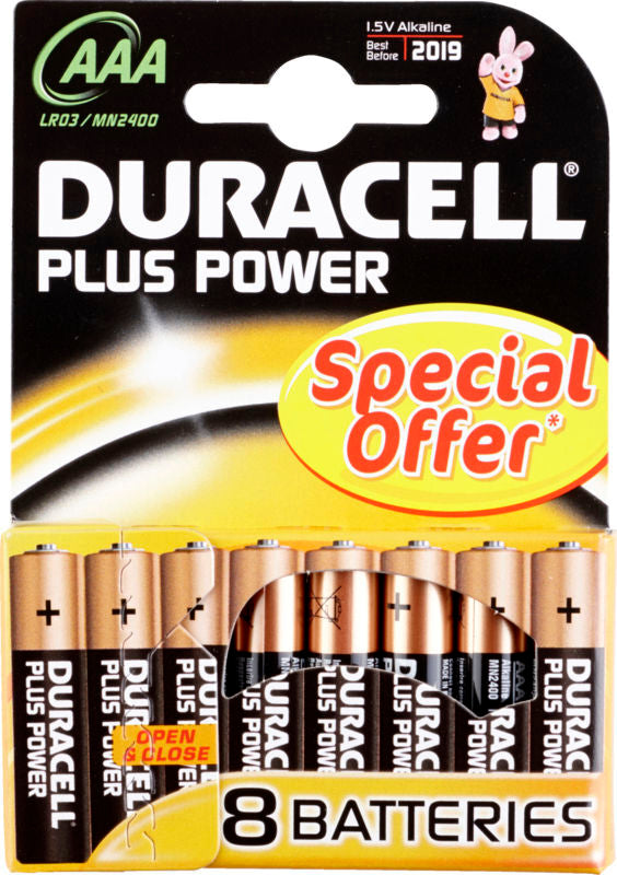 Batteri Duracell plus power aaa 8stk