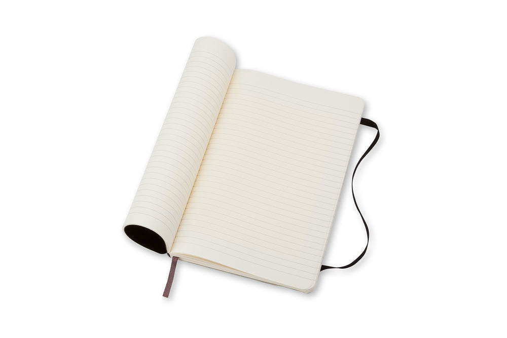 Notesbog Moleskine large sort m/192 linjerede ark soft cover