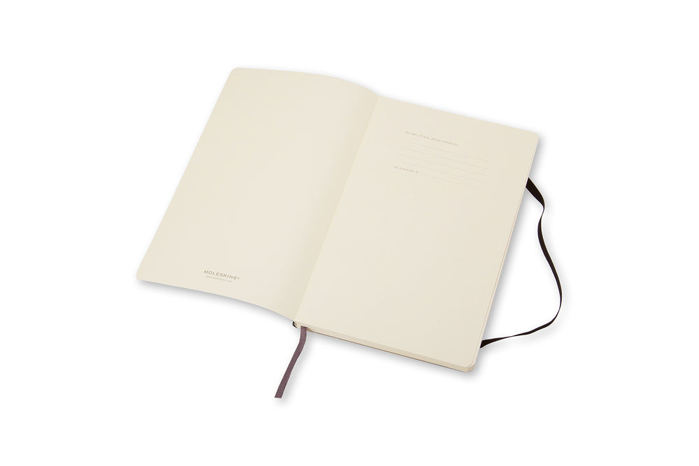 Notesbog Moleskine large sort m/192 blanke ark soft cover
