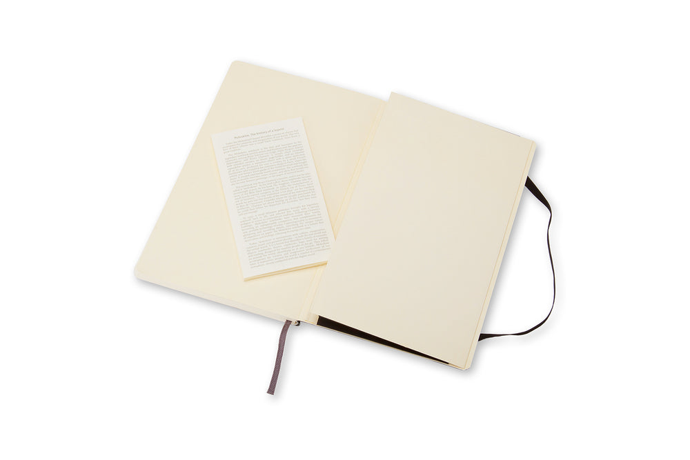 Notesbog Moleskine large sort m/192 blanke ark soft cover