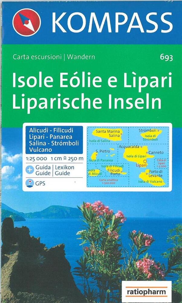 Isole Eolie e Lipari, Kompass Wanderkarte 693