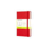 Notesbog Moleskine pocket rød m/192 blanke ark hard cover