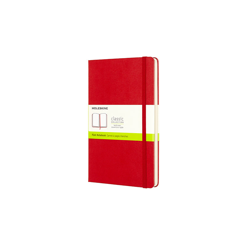 Notesbog Moleskine large rød m/240 blanke ark hard cover