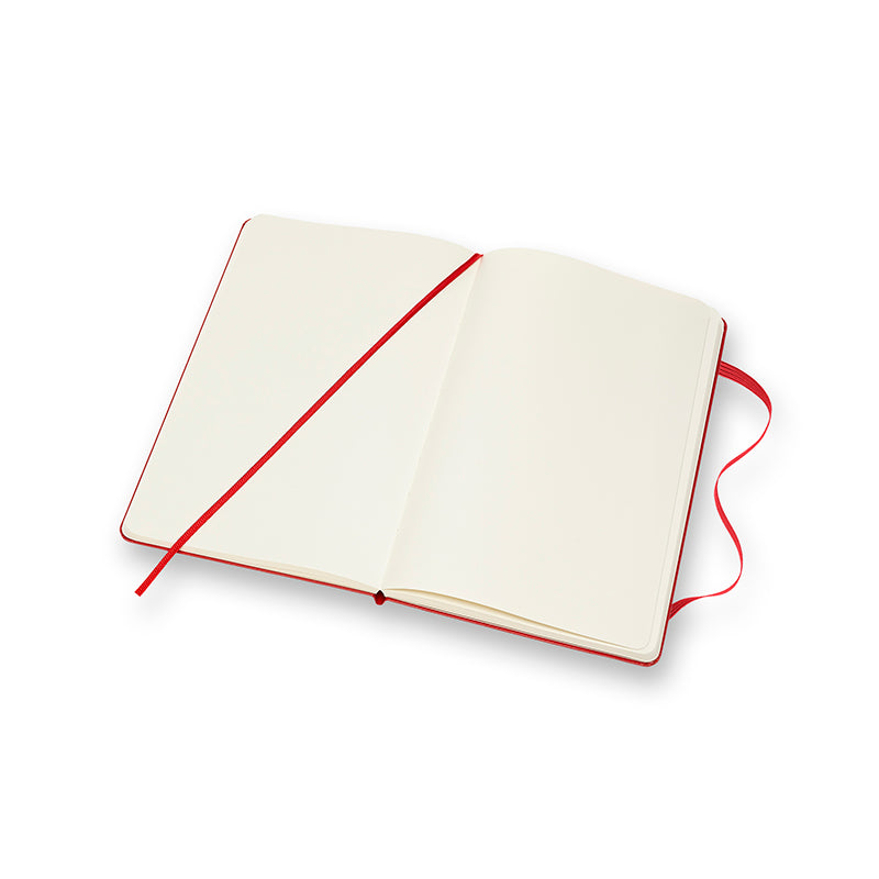 Notesbog Moleskine large rød m/240 blanke ark hard cover