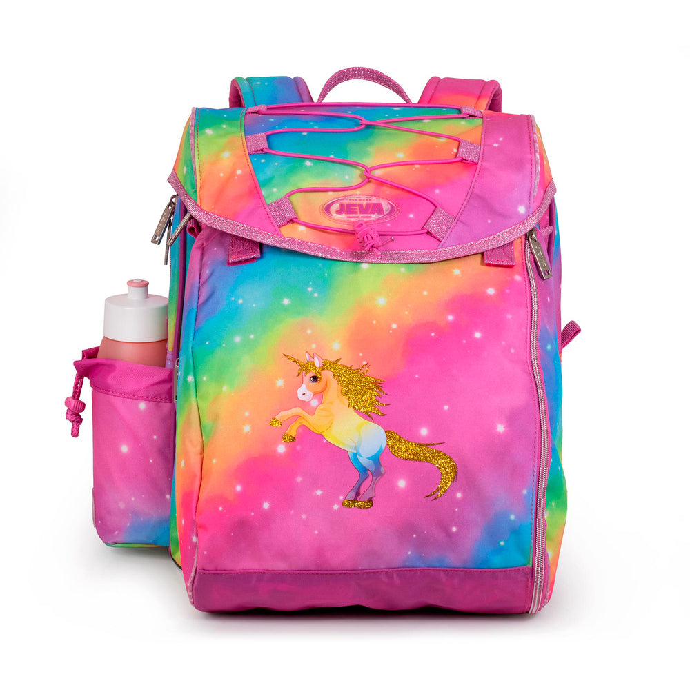 Skoletaske Jeva intermediate rainbow unicorn